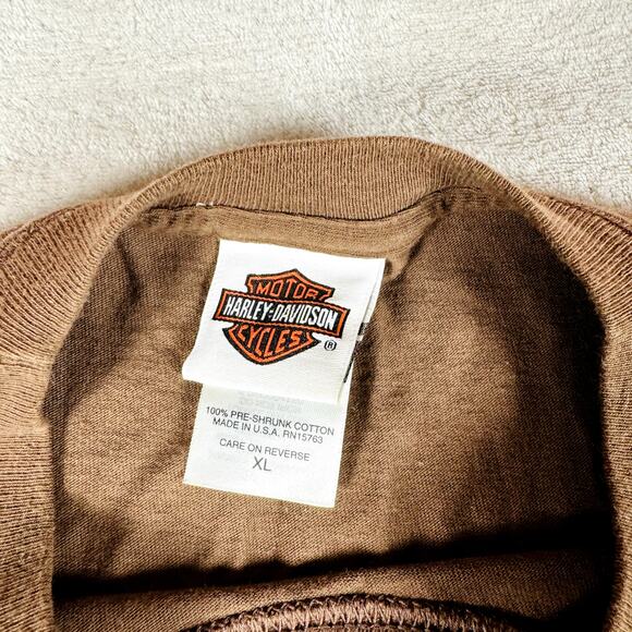 Harley Davidson Shirt Men's XL Brown Sturgis Graphic Deadwood Motorcycles 2006 - Picture 3 of 9